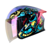 Casco Shaft 226 Gt Anymaniac Morado Azul Visor Iridium Fucsia