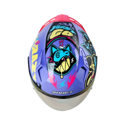 Casco Shaft 226 Gt Anymaniac Morado Azul Visor Iridium Fucsia