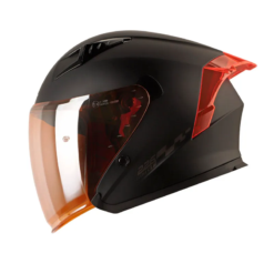 Casco Shaft 226sp Solid Negro Gris Visor Iridium Naranja