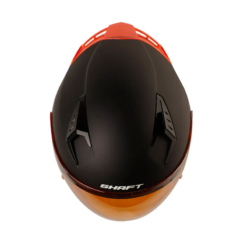 Casco Shaft 226sp Solid Negro Gris Visor Iridium Naranja