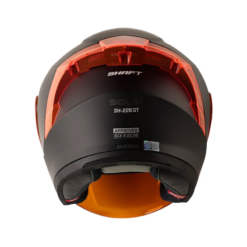 Casco Shaft 226sp Solid Negro Gris Visor Iridium Naranja