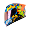 Casco Shaft 502sp Fire_Boy Azul Naranja Visor Iridium Rojo
