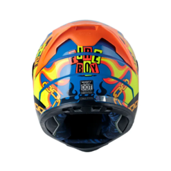 Casco Shaft 502sp Fire_Boy Azul Naranja Visor Iridium Rojo
