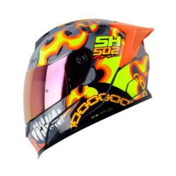 Casco Shaft 502sp Fire_Boy Gris Naranja Visor Iridium