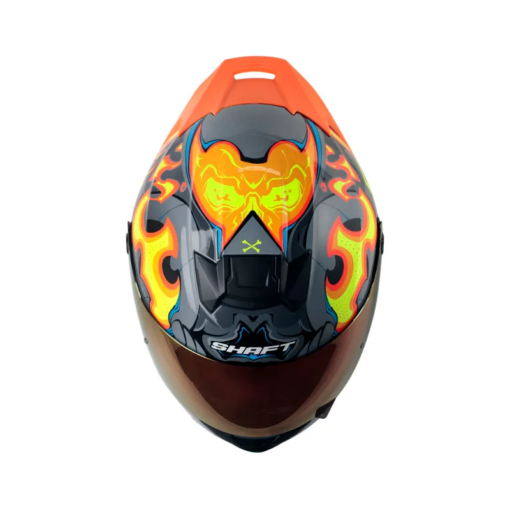 Casco Shaft 502sp Fire_Boy Gris Naranja Visor Iridium