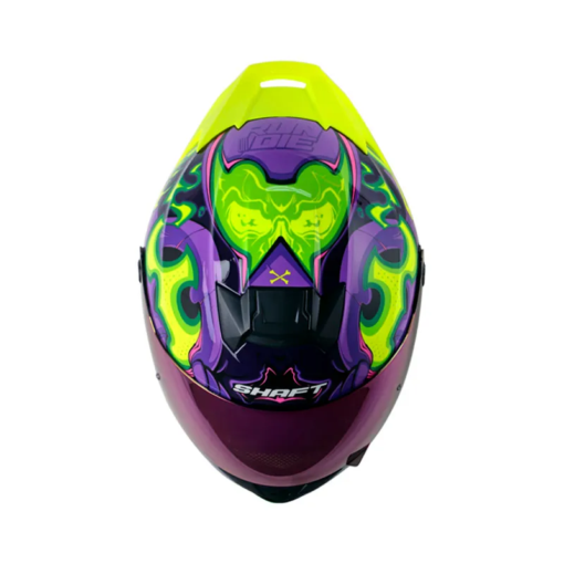 Casco Shaft 502sp Fire_Boy Morado Amarillo Visor Iridium Morado