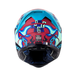 Casco Shaft 502sp Fire_Boy Rojo Azul Visor Iridium Azul