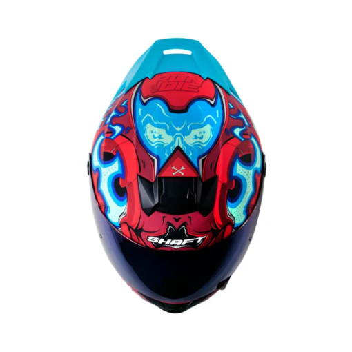 Casco Shaft 502sp Fire_Boy Rojo Azul Visor Iridium Azul