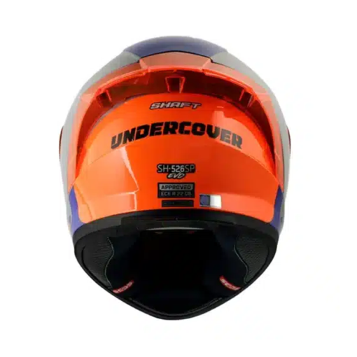 Casco Shaft 526sp Evo Undercove Gris Azul Visor Iridium Naranja