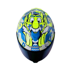 Casco Shaft 559 Dimon Azul Amarillo Neón Visor Iridium Azul