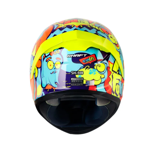 Casco Shaft 559 Dimon Azul Claro Naranja Visor Iridium Rojo