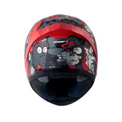 Casco Shaft 559 Dimon Gris Oscuro Rojo Visor Iridium Rojo