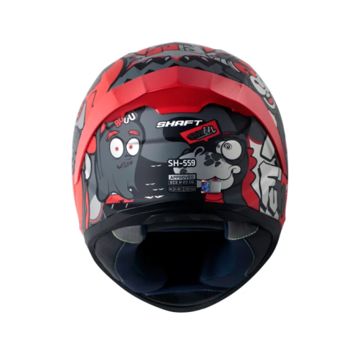 Casco Shaft 559 Dimon Gris Oscuro Rojo Visor Iridium Rojo