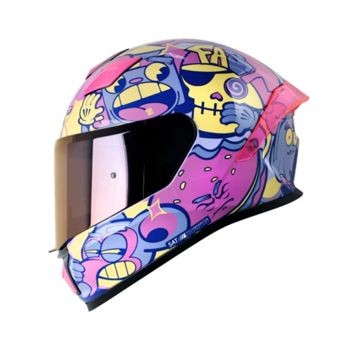 Casco Shaft 559 Dimon Morado Rosado Visor Iridium Morado
