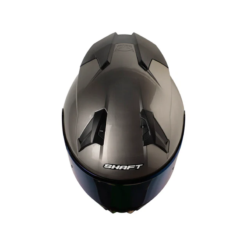 Casco Shaft 560 Solid Gris Metalico Visor Iridium Azul