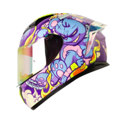 Casco Shaft 582Sp Evo Angry Bear Morado Visor Iridium Fucsia