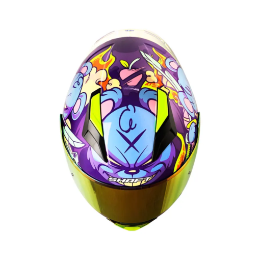 Casco Shaft 582Sp Evo Angry Bear Morado Visor Iridium Fucsia