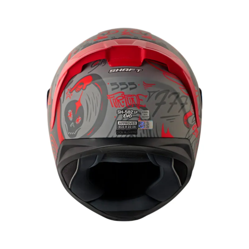 Casco Shaft 582Sp Evo Fortune Gris Oscuro Rojo Visor Iridium Rojo