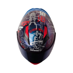 Casco Shaft 582Sp Evo Randamu Camaleon Rojo Visor Iridium Azul