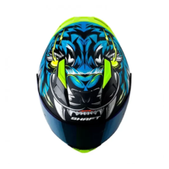 Casco Shaft 582Sp Evo Tigerface Negro Azul Visor Iridium Azul