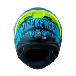 Casco Shaft 582Sp Evo Tigerface Negro Azul Visor Iridium Azul