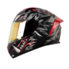 Casco Shaft 582Sp Evo Tigerface Negro Gris Visor Iridium Rojo