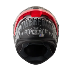Casco Shaft 582Sp Evo Tigerface Negro Gris Visor Iridium Rojo
