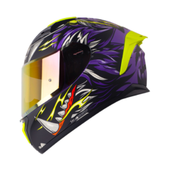 Casco Shaft 582Sp Evo Tigerface Negro Morado Visor Iridium Morado