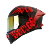 Casco Shaft Pro 611Rs Dark Lab Negro Rojo Visor Iridium Rojo