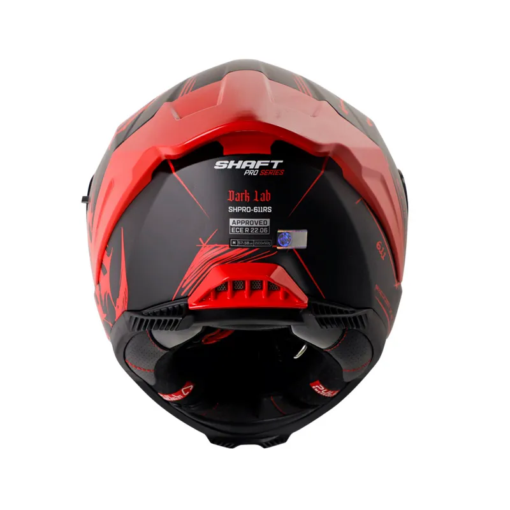 Casco Shaft Pro 611Rs Dark Lab Negro Rojo Visor Iridium Rojo