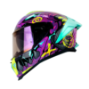 Casco Shaft Pro 611Rs Drakon Morado Amarillo Visor Iridium Morado