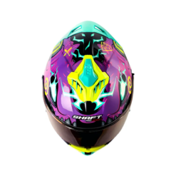 Casco Shaft Pro 611Rs Drakon Morado Amarillo Visor Iridium Morado