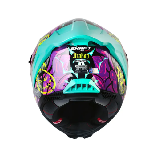 Casco Shaft Pro 611Rs Drakon Morado Amarillo Visor Iridium Morado