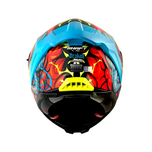 Casco Shaft Pro 611Rs Drakon Rojo Azul Visor Iridium Azul