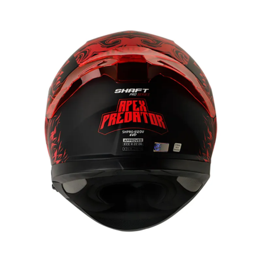 Casco Shaft Pro 612Dv Evo Apex Predat Rojo Negro Visor Iridium Rojo