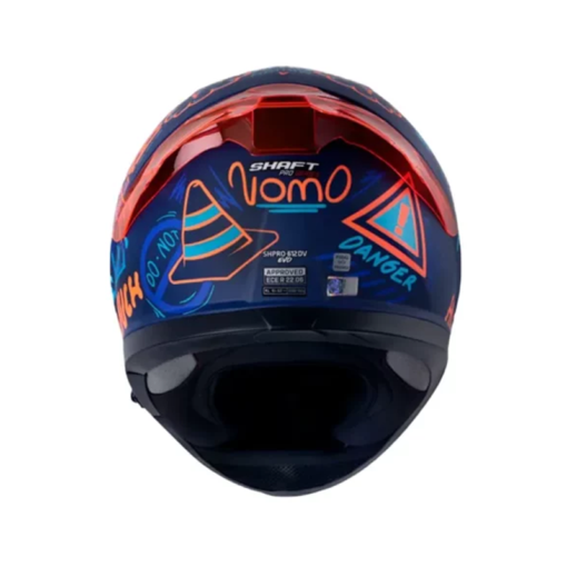 Casco Shaft Pro 612Dv Evo Nomo Azul Oscuro Naranja Visor Iridium Dorado
