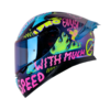 Casco Shaft Pro 612Dv Evo Nomo Camaleon Fucsia Visor Iridium Azul