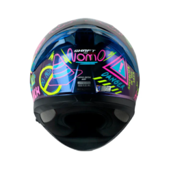 Casco Shaft Pro 612Dv Evo Nomo Camaleon Fucsia Visor Iridium Azul