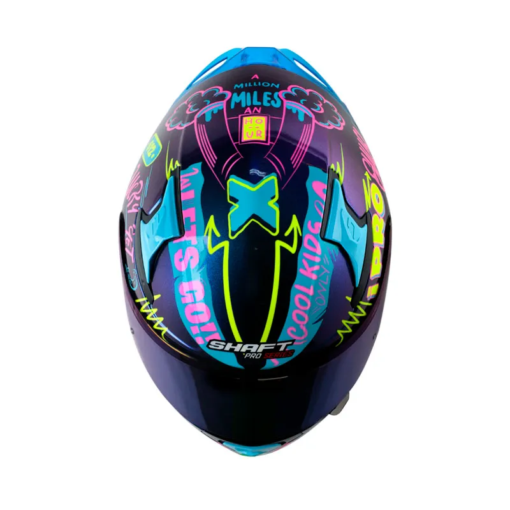 Casco Shaft Pro 612Dv Evo Nomo Camaleon Fucsia Visor Iridium Azul