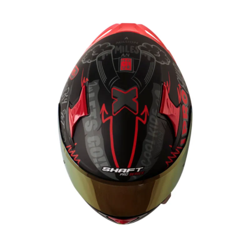 Casco Shaft Pro 612Dv Evo Nomo Negro Rojo Visor Iridium Rojo
