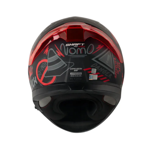 Casco Shaft Pro 612Dv Evo Nomo Negro Rojo Visor Iridium Rojo