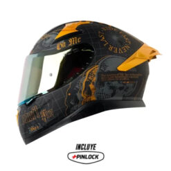 Casco Shaft Pro 612Dv Evo Encripter Negro Dorado Visor Iridium Dorado