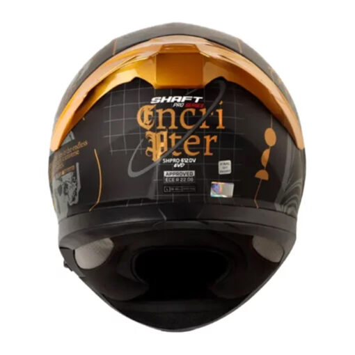 Casco Shaft Pro 612Dv Evo Encripter Negro Dorado Visor Iridium Dorado - Image 2
