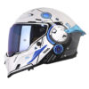 Casco Shaft Pro 615Dv Meckha Blanco Azul Visor Iridium Azul - Punto Llantas 3
