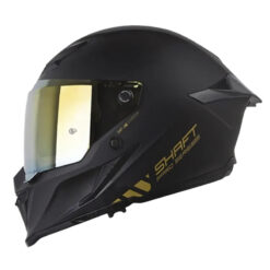 Casco Shaft Pro 615Dv Solid Negro Dorado Visor Iridium Dorado