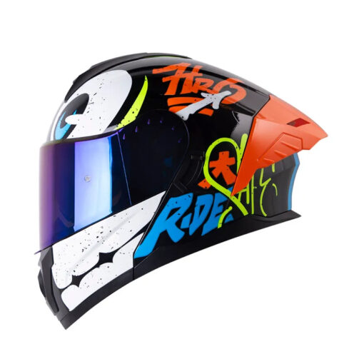 Casco Hro 3480dv Letter Face Negro Naranja - Image 2