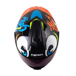 Casco Hro 3480dv Letter Face Negro Naranja 4 - Punto Llantas 3