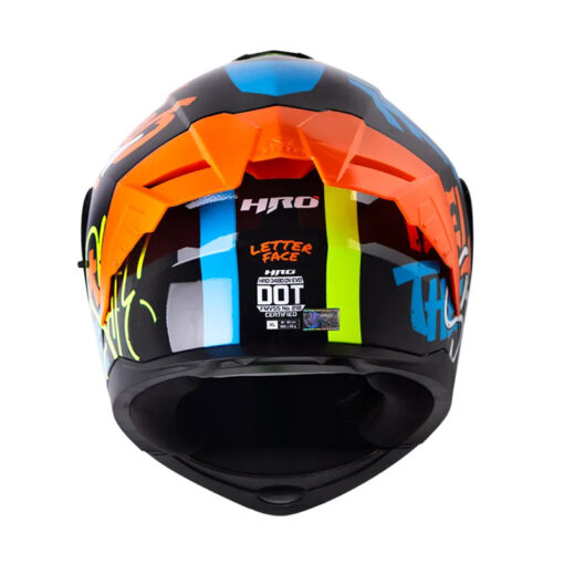 Casco Hro 3480dv Letter Face Negro Naranja - Image 3