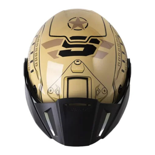 Casco Shaft 212 Ballistic Beige Negro Visor Iridium Rojo - Image 4