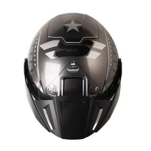 Casco Shaft 212 Ballistic Cromado Negro Visor Iridium Rojo - Image 3
